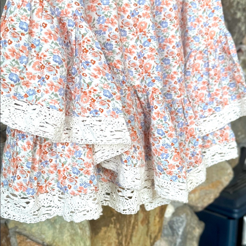 Aeropostale Layered Floral Lace Trim Mini Skirt size Small - Picture 5 of 12